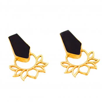 WOOD MEATAL EARRING 